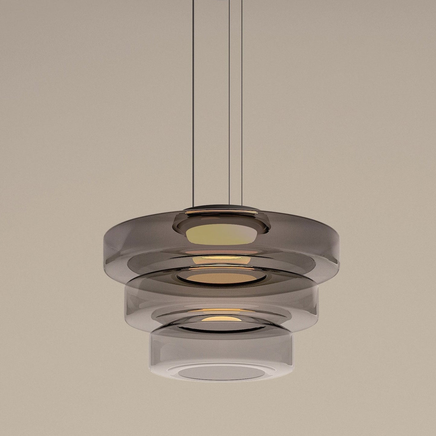 Variant image for Modern Glass Pendant Lamp for Adjustable Kitchen Pendant Lighting – Energy-Efficient LED in Smoked, Green, and Amber Gray-18