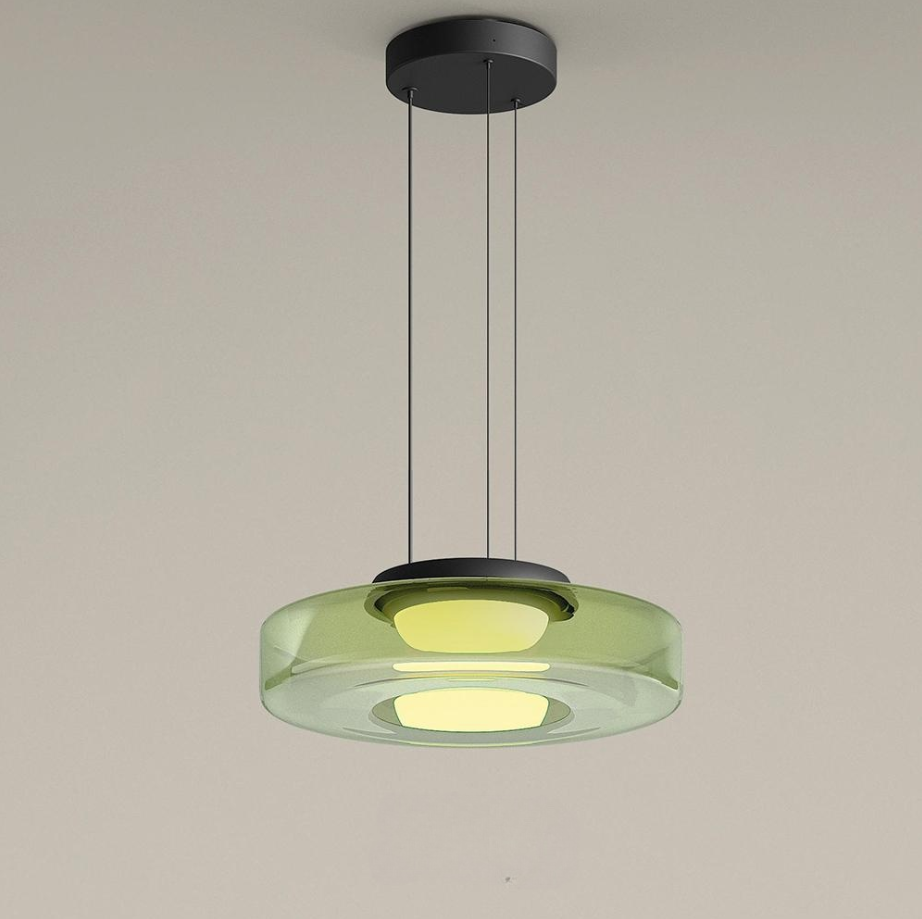 Variant image for Modern Glass Pendant Lamp for Adjustable Kitchen Pendant Lighting – Energy-Efficient LED in Smoked, Green, and Amber Gray-7
