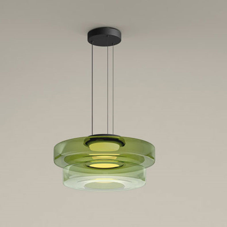 Variant image for Modern Glass Pendant Lamp for Adjustable Kitchen Pendant Lighting – Energy-Efficient LED in Smoked, Green, and Amber Gray-10