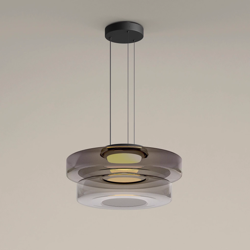 Variant image for Modern Glass Pendant Lamp for Adjustable Kitchen Pendant Lighting – Energy-Efficient LED in Smoked, Green, and Amber Gray-16
