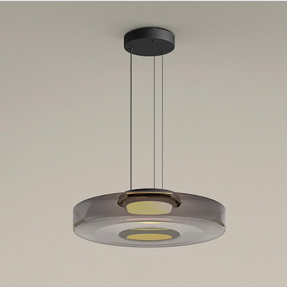 Variant image for Modern Glass Pendant Lamp for Adjustable Kitchen Pendant Lighting – Energy-Efficient LED in Smoked, Green, and Amber Gray-13