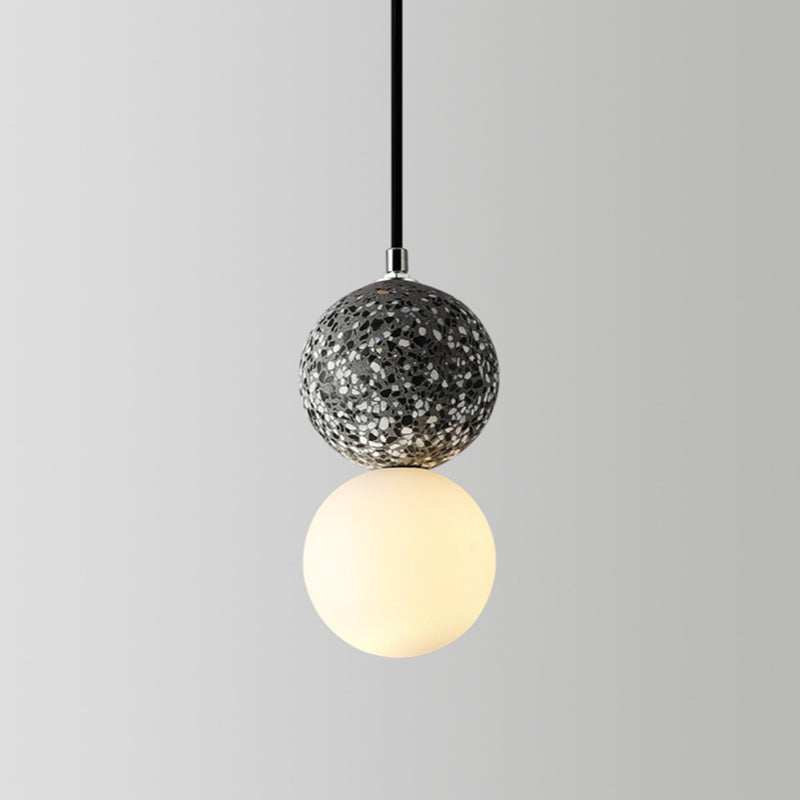Black and White Glass Pendant Light with Integrated LED – Modern Kitchen Pendant Lighting, Contemporary Hanging Lights 10