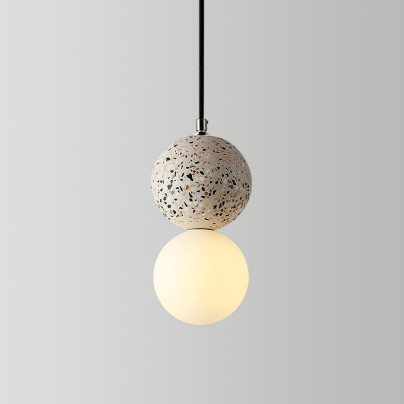 Black and White Glass Pendant Light with Integrated LED – Modern Kitchen Pendant Lighting, Contemporary Hanging Lights 9