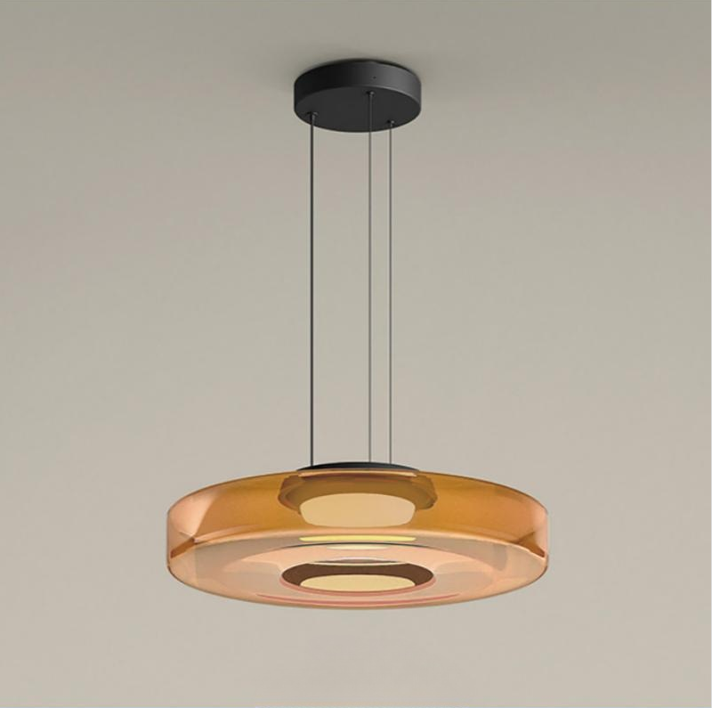 Modern Glass Pendant Lamp for Adjustable Kitchen Pendant Lighting – Energy-Efficient LED in Smoked, Green, and Amber Gray 1