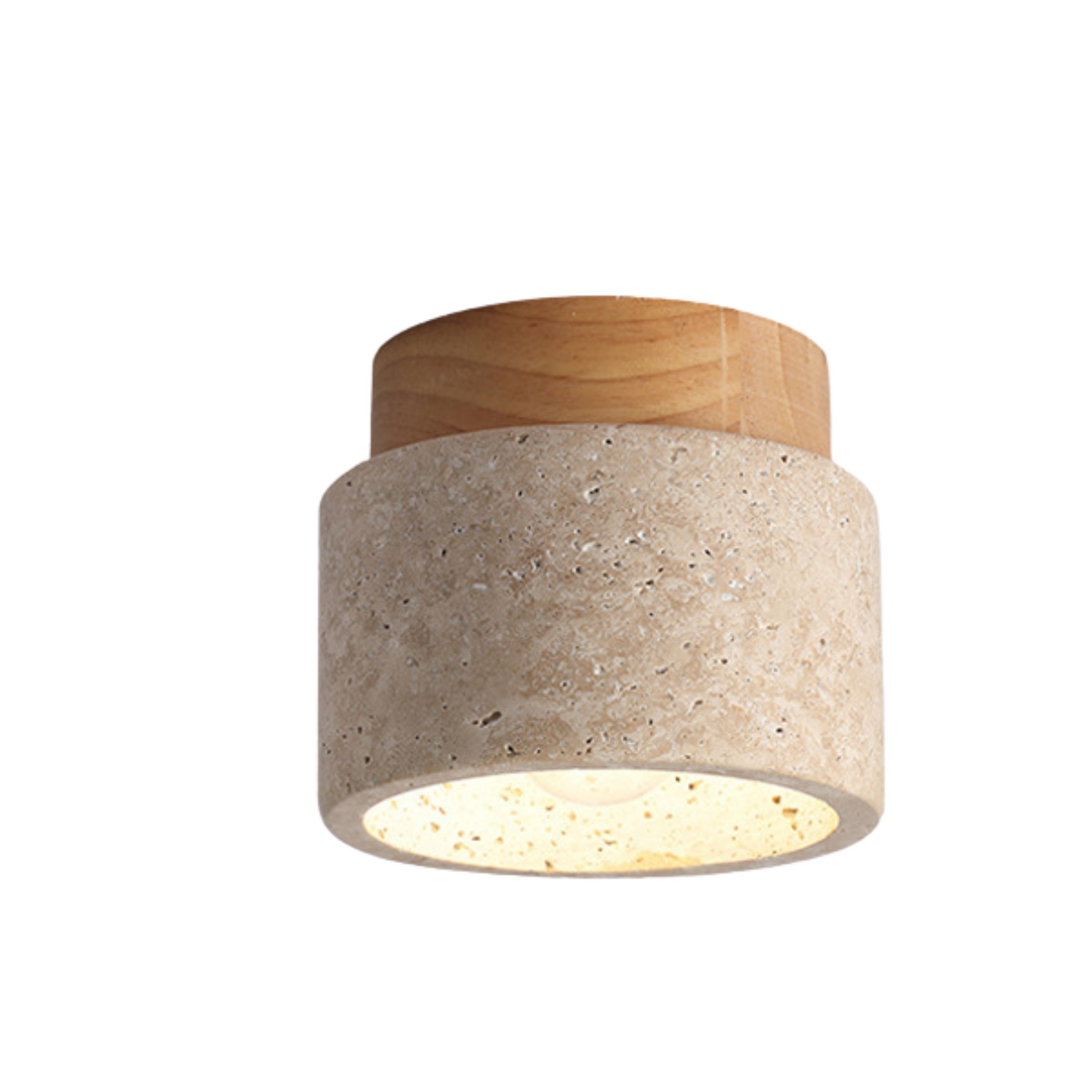Elegant LED Ceiling Light Fixture with Natural Travertine Design – Modern Flush Ceiling Lamp for Hallways and Foyers 10