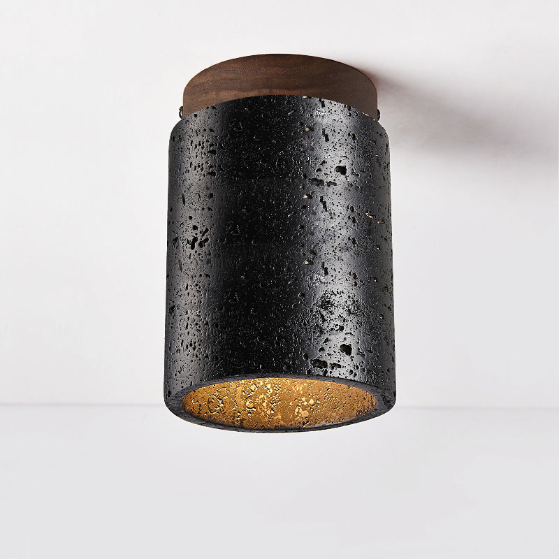 Elegant LED Ceiling Light Fixture with Natural Travertine Design – Modern Flush Ceiling Lamp for Hallways and Foyers 12