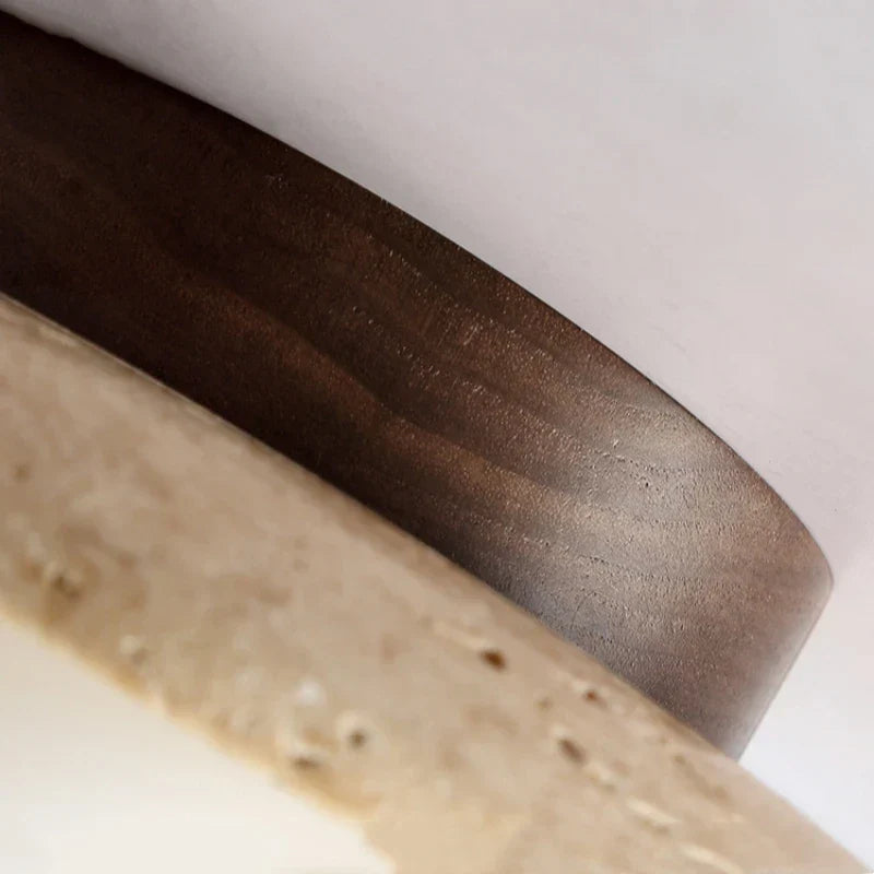 Elegant LED Ceiling Light Fixture with Natural Travertine Design – Modern Flush Ceiling Lamp for Hallways and Foyers 4