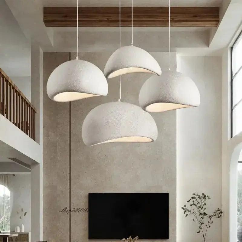 Japandi Style Resin Pendant Lamp – Adjustable Length Minimalist Ceiling Light Fixture for Modern Spaces 2