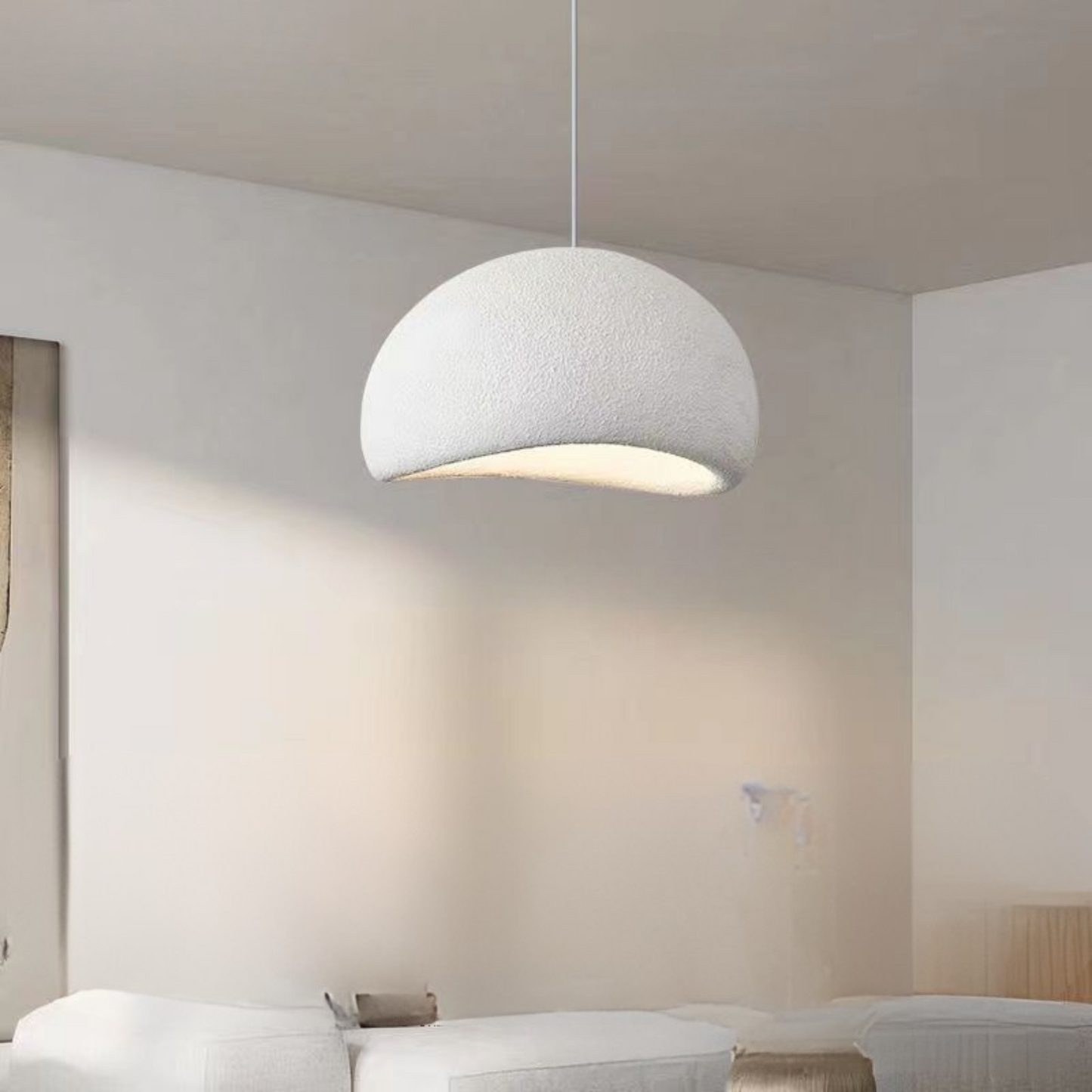 Japandi Style Resin Pendant Lamp – Adjustable Length Minimalist Ceiling Light Fixture for Modern Spaces 5