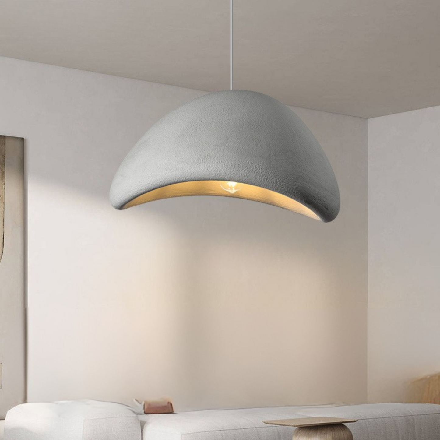 Japandi Style Resin Pendant Lamp – Adjustable Length Minimalist Ceiling Light Fixture for Modern Spaces 6