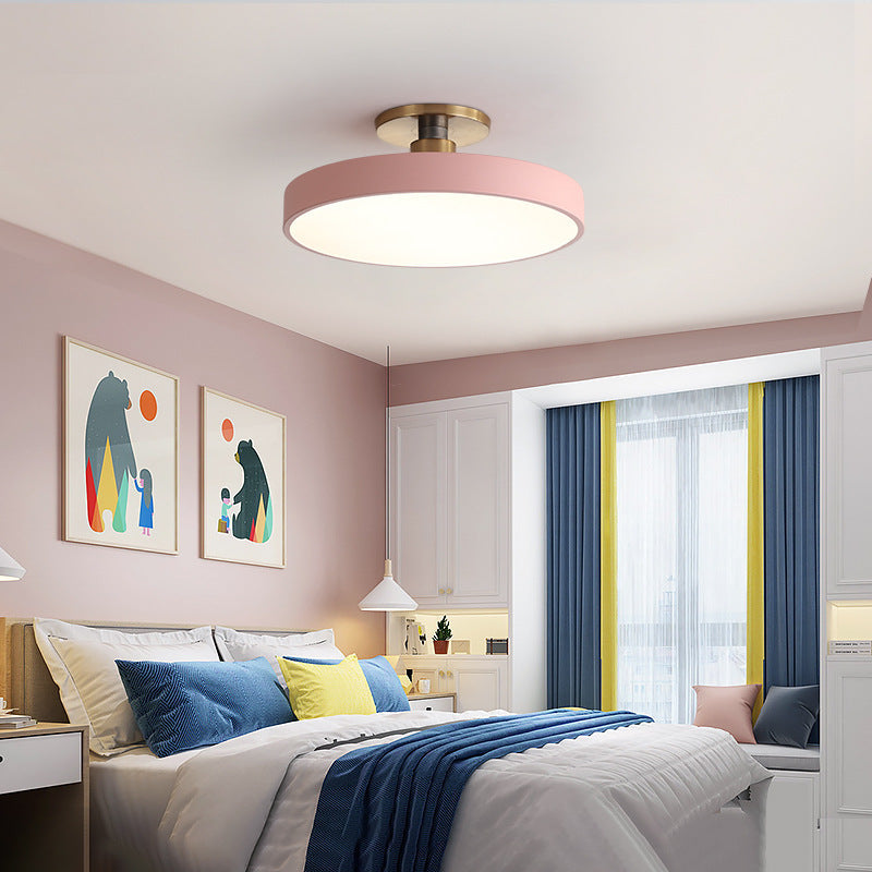 Minimalist LED Flush Mount Ceiling Light with Natural Wood Accents – Modern Ceiling Lamp for Home Lighting 1