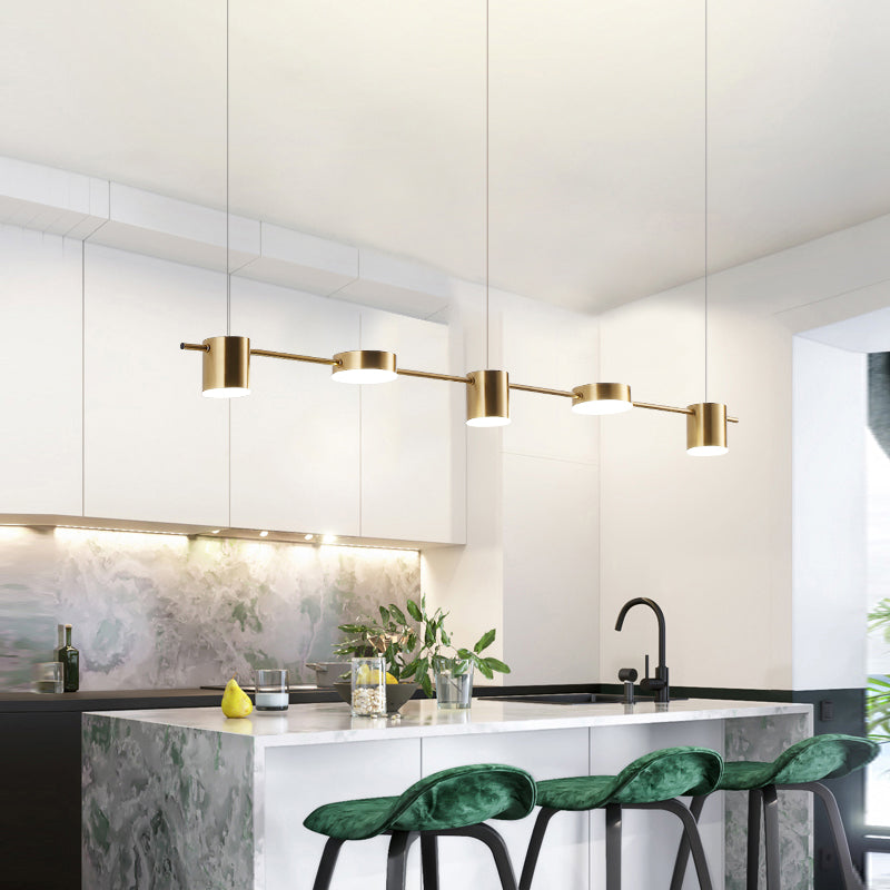 Modern Black Pendant Light for Kitchen Island - Adjustable 3, 5, or 6 Bulb Options in Elegant Aluminum Design 4