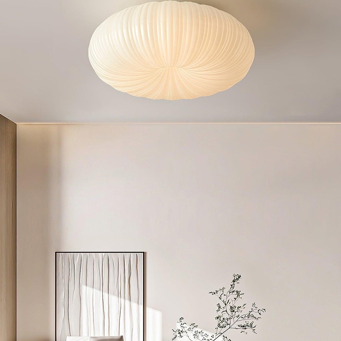 Modern LED Flush Mount Ceiling Light Fixture with Remote Control – Adjustable Brightness and Elegant Design 0