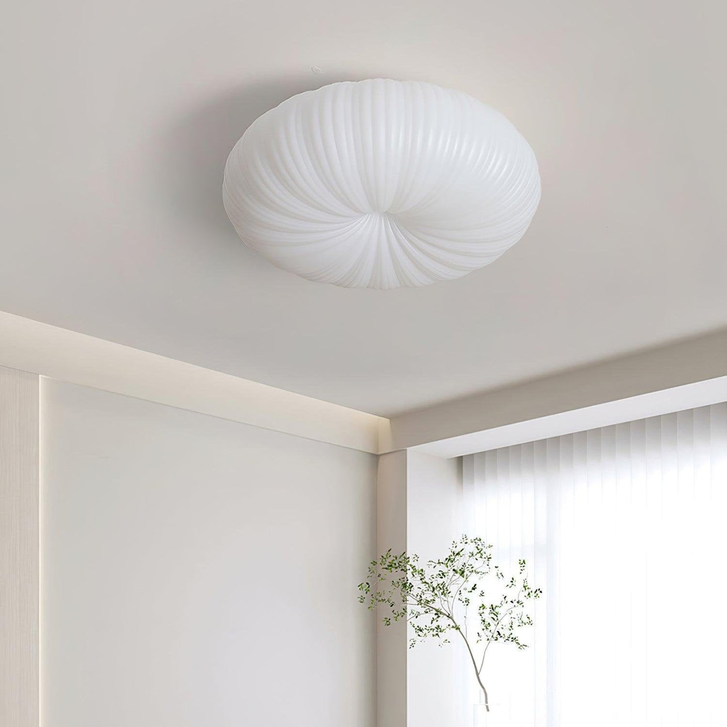 Modern LED Flush Mount Ceiling Light Fixture with Remote Control – Adjustable Brightness and Elegant Design 4