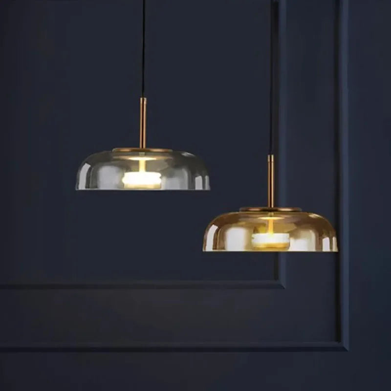 Modern LED Pendant Light, Adjustable Height Glass Hanging Light for Kitchen and Home Interiors, Minimalist Design 1