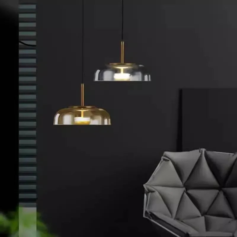 Modern LED Pendant Light, Adjustable Height Glass Hanging Light for Kitchen and Home Interiors, Minimalist Design 2