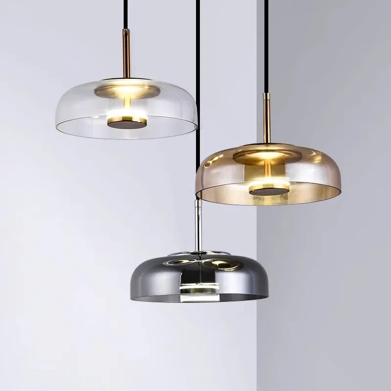 Modern LED Pendant Light, Adjustable Height Glass Hanging Light for Kitchen and Home Interiors, Minimalist Design 3