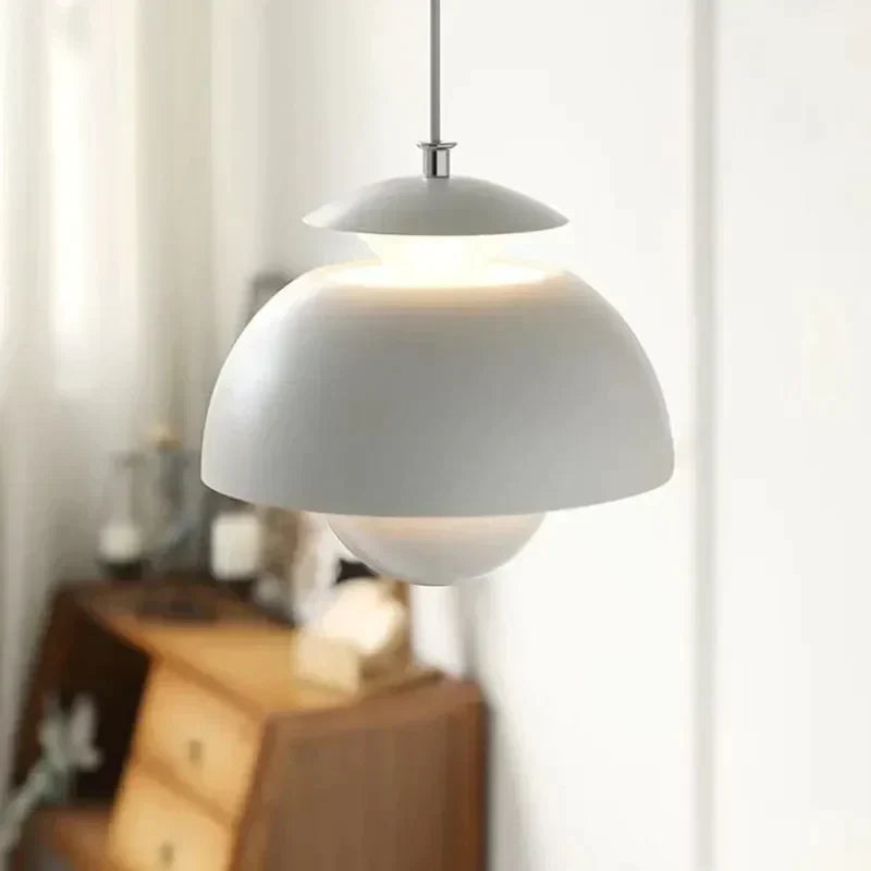 Modern Scandinavian Glass Pendant Light with LED – Warm White Finish for Kitchen and Living Room 4