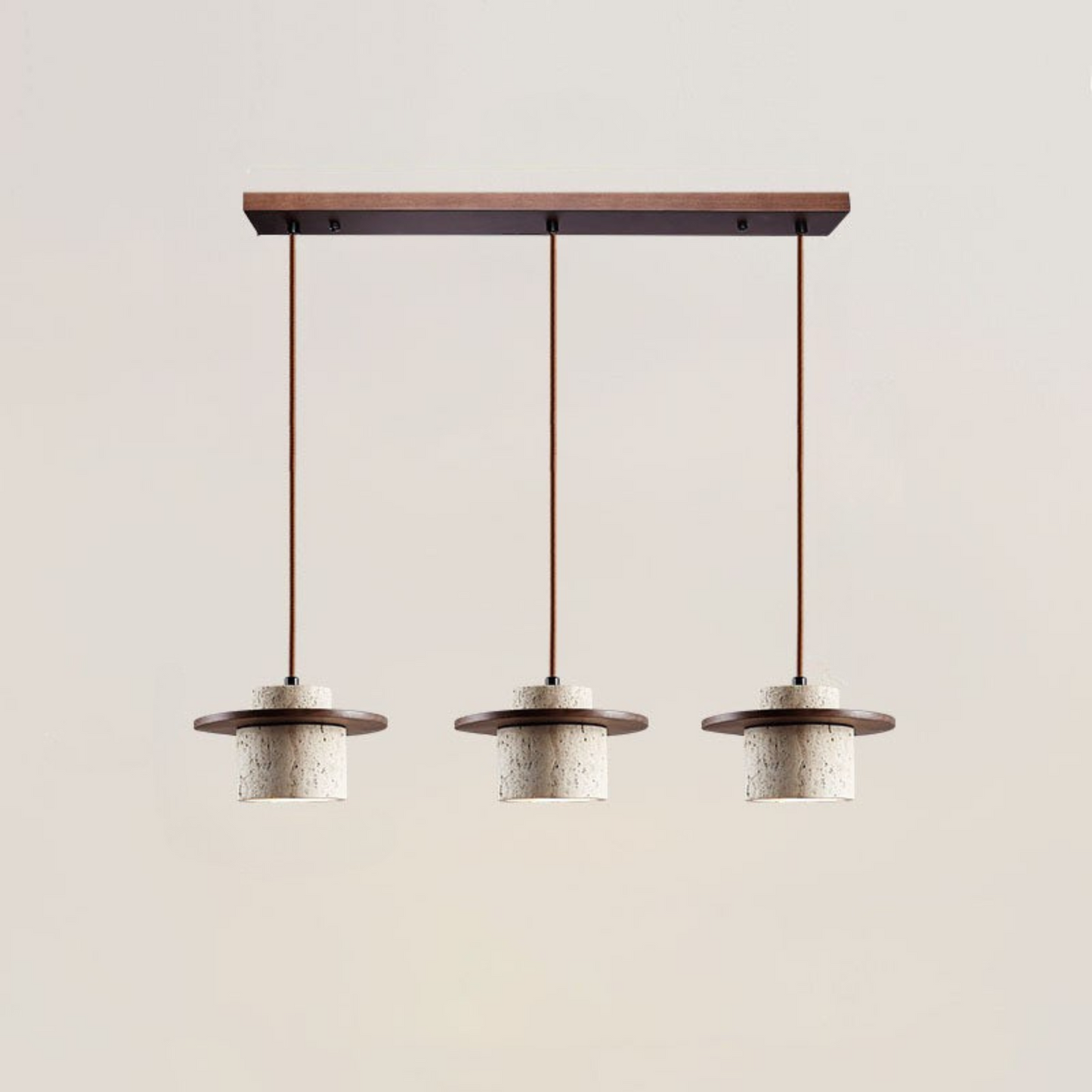 Natural Travertine Pendant Light with Adjustable Height - Modern LED Kitchen Pendant Lighting 6