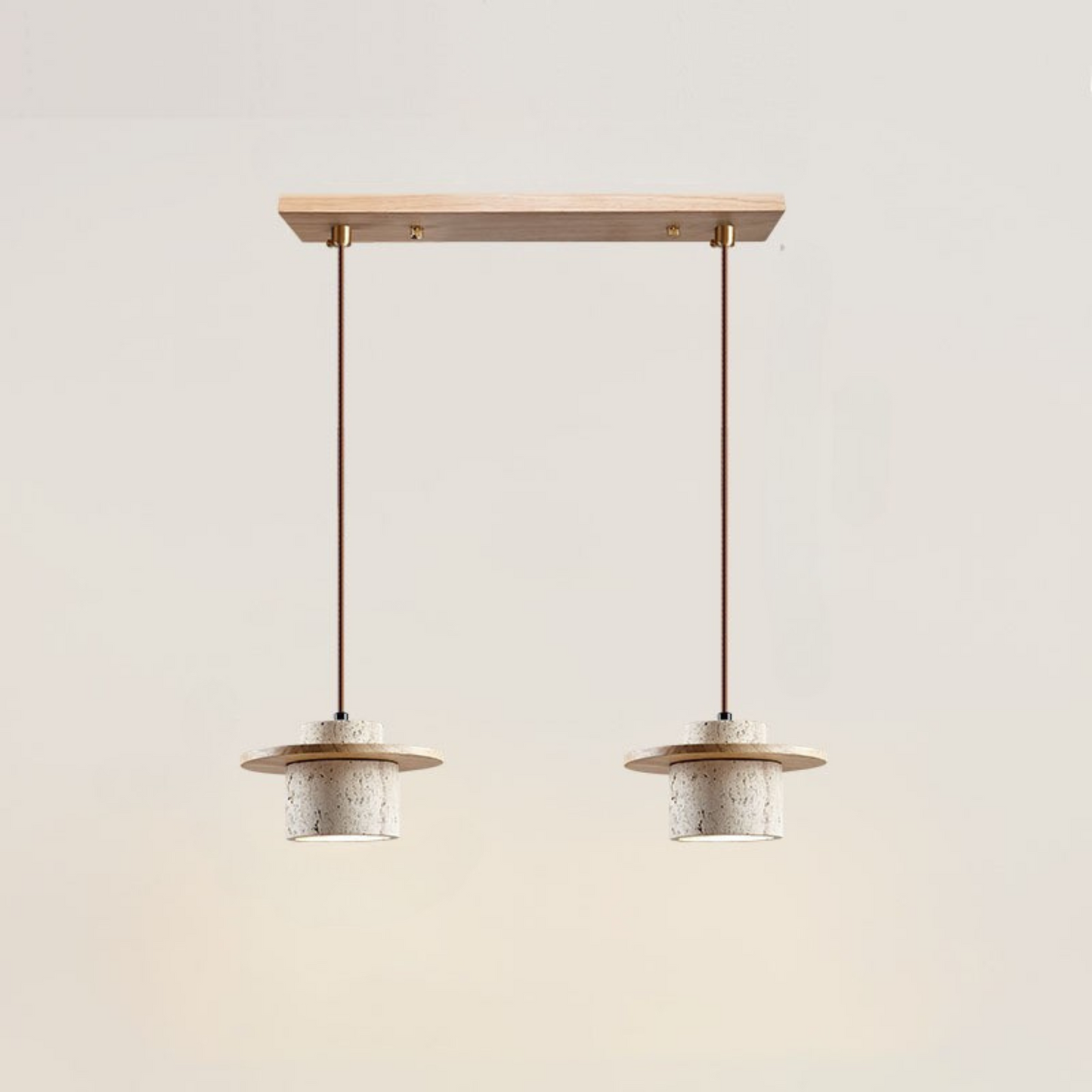 Natural Travertine Pendant Light with Adjustable Height - Modern LED Kitchen Pendant Lighting 8