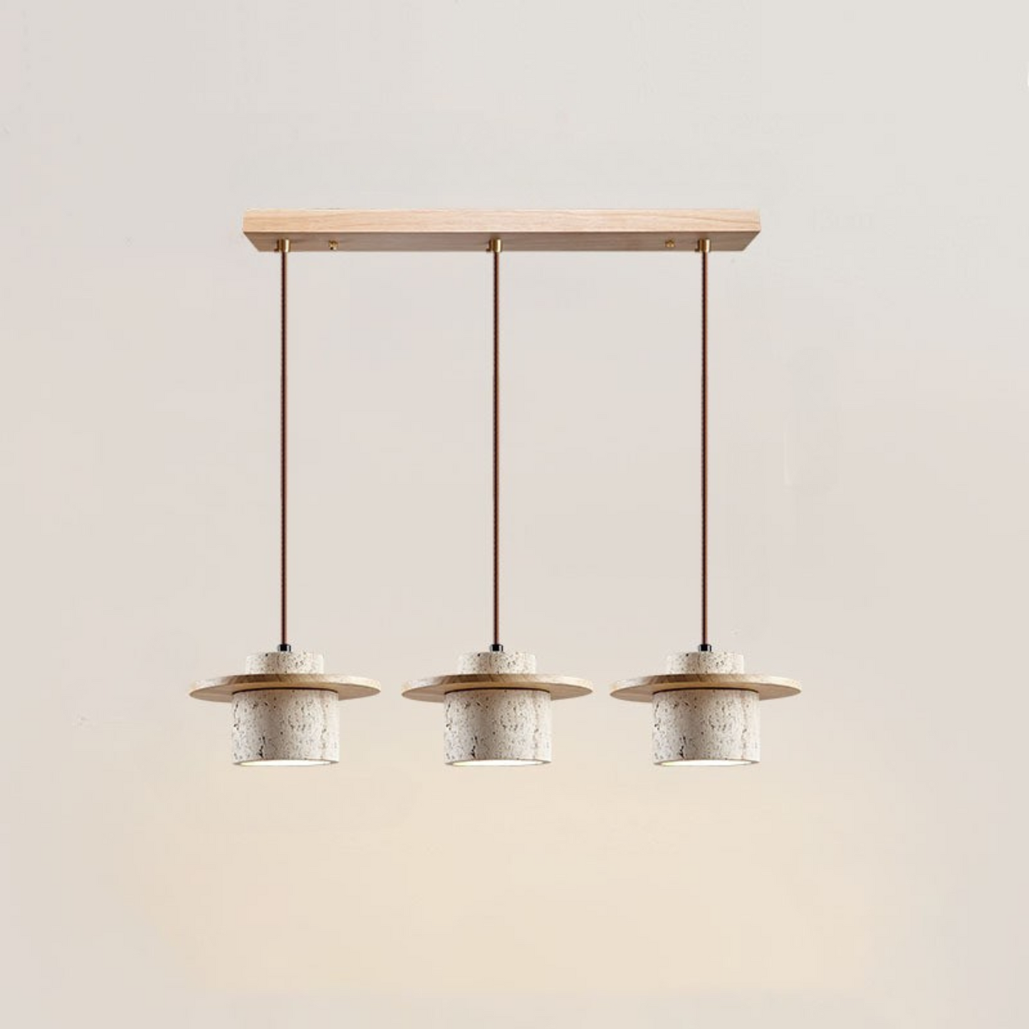 Natural Travertine Pendant Light with Adjustable Height - Modern LED Kitchen Pendant Lighting 9