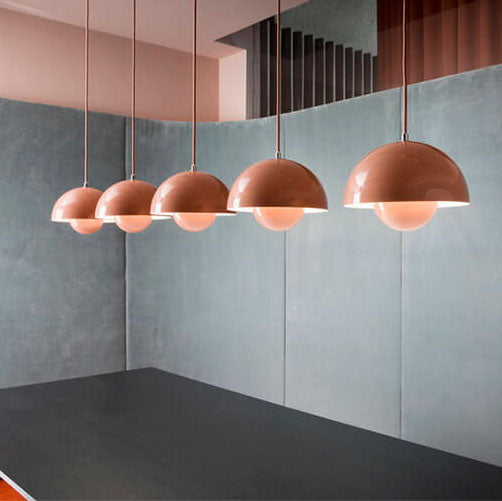 Scandinavian Semi-Circular Pendant Lamp in Pastel Colors – Modern Ceiling Light Fixture for Cozy Ambiance 3