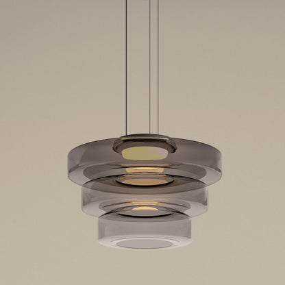Variant image for Modern Glass Pendant Lamp for Adjustable Kitchen Pendant Lighting – Energy-Efficient LED in Smoked, Green, and Amber Gray-18