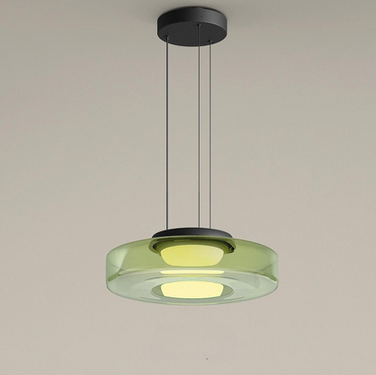 Variant image for Modern Glass Pendant Lamp for Adjustable Kitchen Pendant Lighting – Energy-Efficient LED in Smoked, Green, and Amber Gray-7