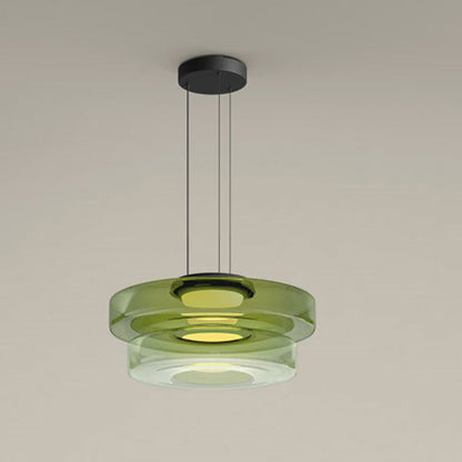 Variant image for Modern Glass Pendant Lamp for Adjustable Kitchen Pendant Lighting – Energy-Efficient LED in Smoked, Green, and Amber Gray-10