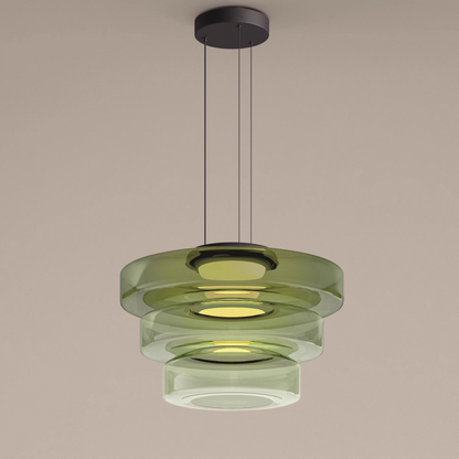 Variant image for Modern Glass Pendant Lamp for Adjustable Kitchen Pendant Lighting – Energy-Efficient LED in Smoked, Green, and Amber Gray-12