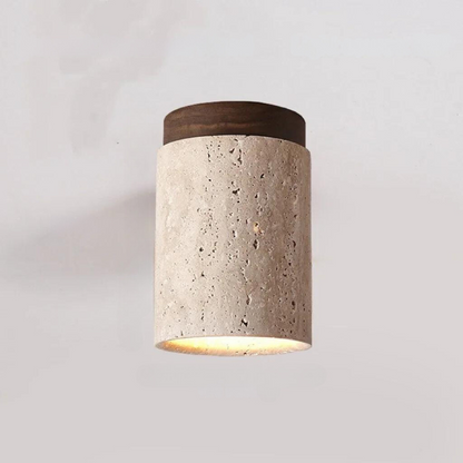 Elegant LED Ceiling Light Fixture with Natural Travertine Design – Modern Flush Ceiling Lamp for Hallways and Foyers 8