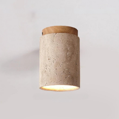 Elegant LED Ceiling Light Fixture with Natural Travertine Design – Modern Flush Ceiling Lamp for Hallways and Foyers 9