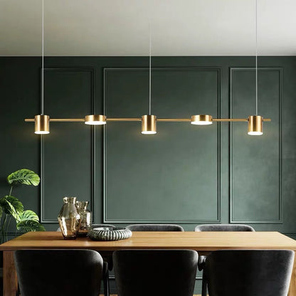 Modern Black Pendant Light for Kitchen Island - Adjustable 3, 5, or 6 Bulb Options in Elegant Aluminum Design 1