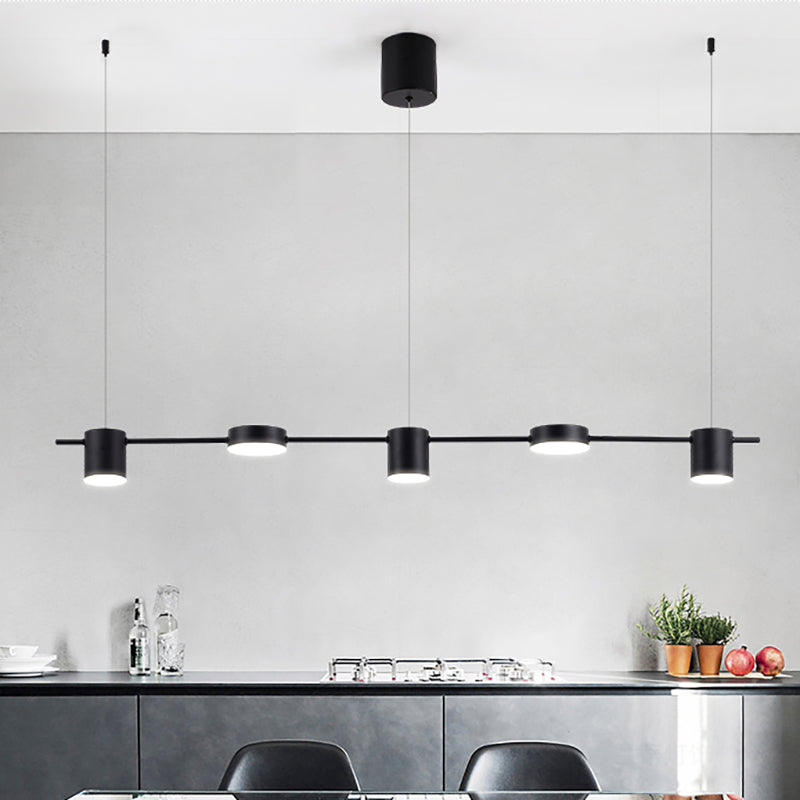 Modern Black Pendant Light for Kitchen Island - Adjustable 3, 5, or 6 Bulb Options in Elegant Aluminum Design 5