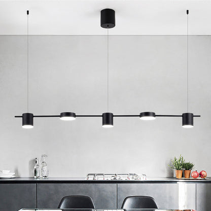 Modern Black Pendant Light for Kitchen Island - Adjustable 3, 5, or 6 Bulb Options in Elegant Aluminum Design 5
