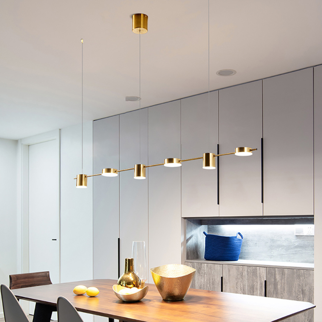 Modern Black Pendant Light for Kitchen Island - Adjustable 3, 5, or 6 Bulb Options in Elegant Aluminum Design 7