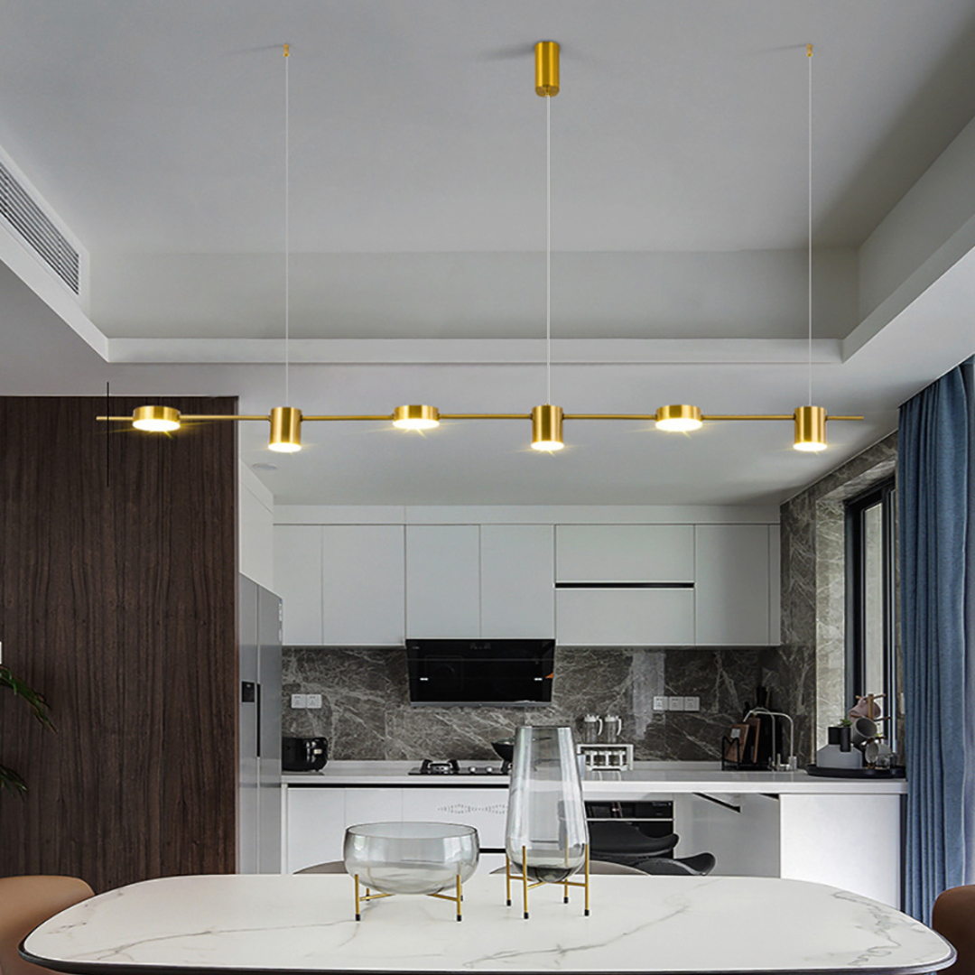 Modern Black Pendant Light for Kitchen Island - Adjustable 3, 5, or 6 Bulb Options in Elegant Aluminum Design 8