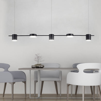 Modern Black Pendant Light for Kitchen Island - Adjustable 3, 5, or 6 Bulb Options in Elegant Aluminum Design 9