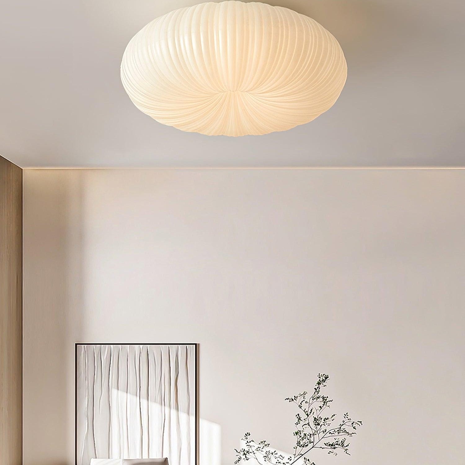 Modern LED Flush Mount Ceiling Light Fixture with Remote Control – Adjustable Brightness and Elegant Design 0