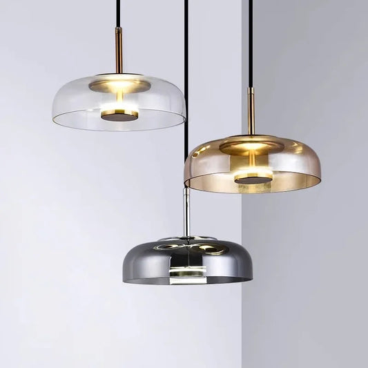 Modern LED Pendant Light, Adjustable Height Glass Hanging Light for Kitchen and Home Interiors, Minimalist Design 3