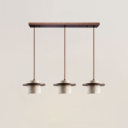Natural Travertine Pendant Light with Adjustable Height - Modern LED Kitchen Pendant Lighting 6