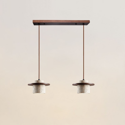 Natural Travertine Pendant Light with Adjustable Height - Modern LED Kitchen Pendant Lighting 7