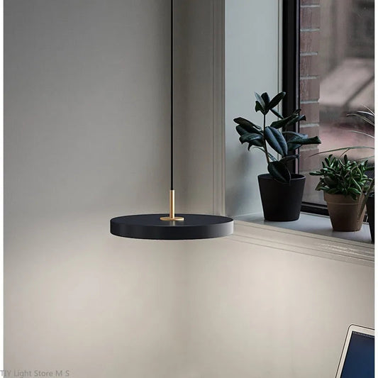 Scandinavian Black Pendant Light with Natural Wood and Metal Design – Minimalist Kitchen Pendant Lighting Fixture 0