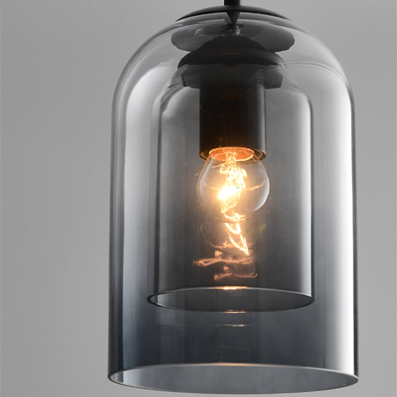 Vintage Double Glass Pendant Light with Metal Finish – Elegant Kitchen Hanging Lights for Modern Interiors 6