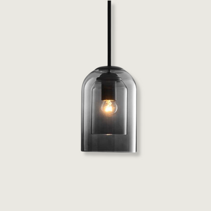 Vintage Double Glass Pendant Light with Metal Finish – Elegant Kitchen Hanging Lights for Modern Interiors 8