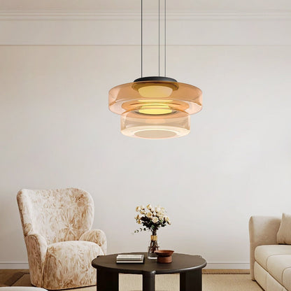 Modern Glass Pendant Lamp for Adjustable Kitchen Pendant Lighting – Energy-Efficient LED in Smoked, Green, and Amber Gray 5